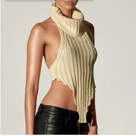 Local European Saro Knitted Top in Oat - Picture 1 of 7